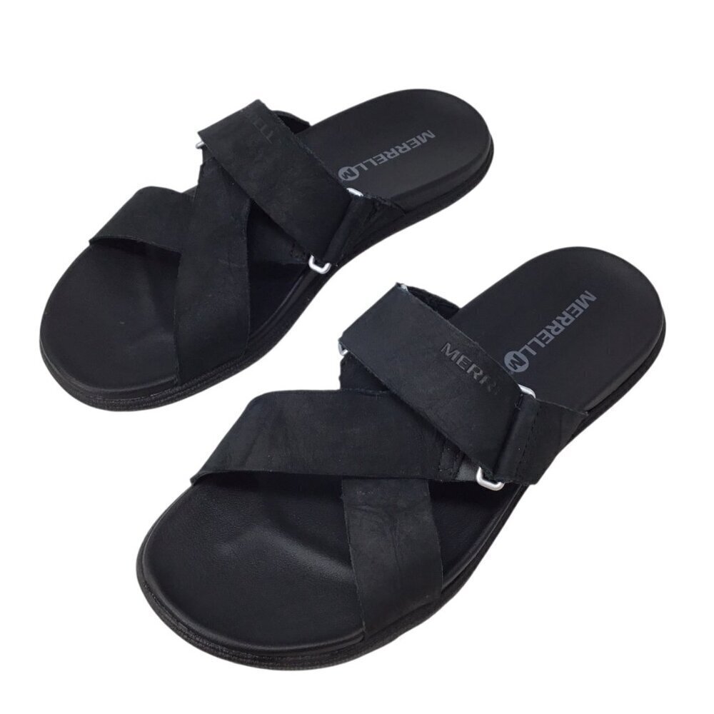 Merrell Around Town Sunvue Slide Black Nubuck Women's 6 Comfort Sandals